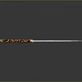 Ornate Scimitar Weapon With Red And Gold Decorative Handle And Sharp Blade