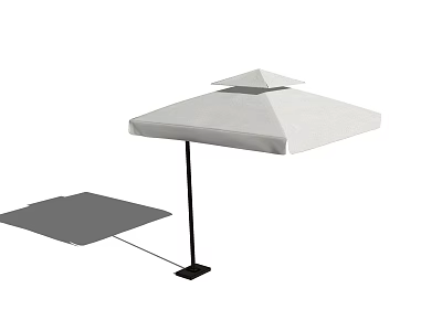White Square Outdoor Canopy with Black Metal Frame for Garden and Patio Shade 3d model