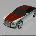 Luxury White And Red Sedan With Red Roof Front Grille And Black Wheels