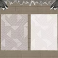 Modern Square Carpet Geometric Stripe Fabric Carpet 3d model