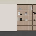 Modern Wooden Bookshelf Interior Design With Layered Compartments And Decorative Items