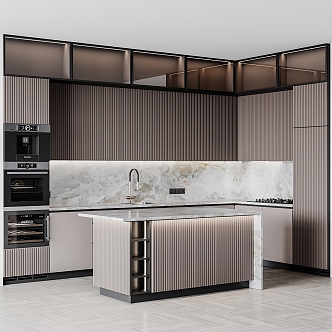 Modern open kitchen 3d model