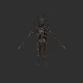 Mysterious Mythical Creature With Spiked Head Intricate Body And Humanoid Figure On Gray Background