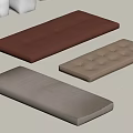 Three Different Colored Decorative Cushions With Diamond Stitching Button Tufted And Smooth Surfaces