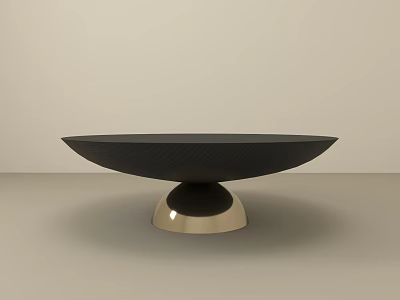 Elegant Modern Coffee Table With Black Smooth Top And Gold Metal Base 3d model