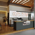 Modern Bubble Tea Shop Interior With Stylish Bar Counter Drink Displays And Green Plants