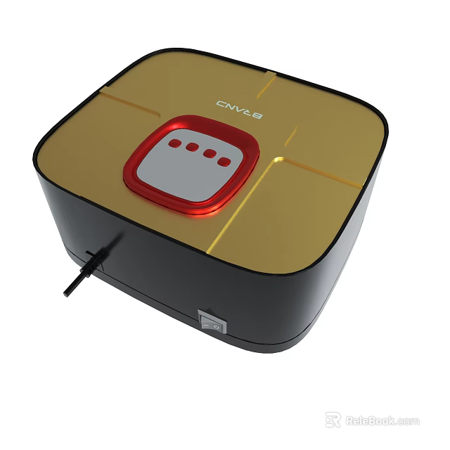 CNXLS Electronic Device With Golden Top Black Base And Red Accent Design 3d model 