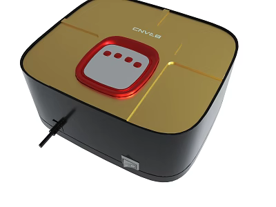 CNXLS Electronic Device With Golden Top Black Base And Red Accent Design 3d model