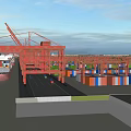 Busy Container Port With Cranes Containers Ships And Waterfront Dock