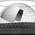 Abstract Geometric Grid Structure With Black Curved Surface And Dots Design 3d model