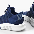 Stylish Blue Lace Up Sneakers With White Sole And Stripes