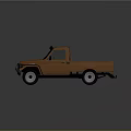 Orange Classic Single Cab Pickup Truck With Black Bumper And White Wheels