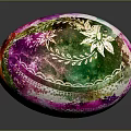 Colorful Decorative Egg With Floral Patterns And Pink Green Hues