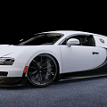 White Bugatti Sports Car With Sleek Body Black Wheels And Aerodynamic Design