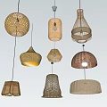 Woven Rattan Chandeliers With Various Handmade Designs For Home Lighting Decor