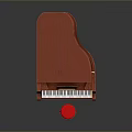 Elegant Red Piano And Matching Red Stool For Home Living Decor Supplies