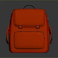 Stylish Red Backpack With Functional Pockets And Adjustable Shoulder Straps 3d model
