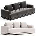 Brown Tufted Beige Fabric Multi Seater Sofa Modern Living Room Furniture Design