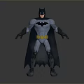 Classic Batman Game Movie Character 3D Model With Black Cape Yellow Belt And Blue Bodysuit