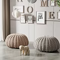 Modern sofa stool pumpkin sofa stool combination 3d model