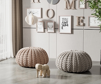 Modern sofa stool pumpkin sofa stool combination 3d model