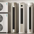 Modern Home Appliances Collection Including Wall Mounted Standing Air Conditioners And Fans