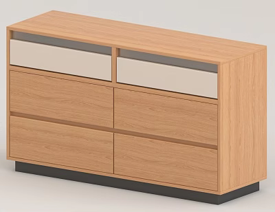 Modern Wooden Shoe Cabinet With Storage Drawers And Glass Panel Doors 3d model
