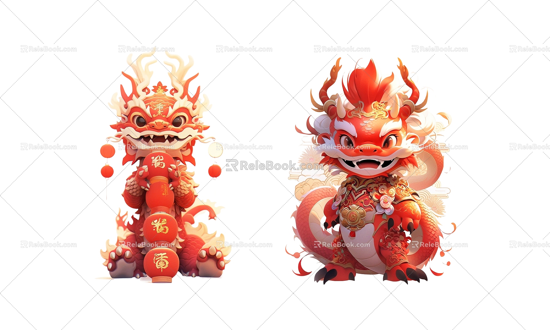 Dragon Dragon Year Cartoon Dragon Decoration Dragon Digit Dragon 3d model