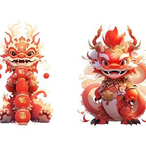 Dragon Year Cartoon Dragon Decoration Dragon Digit Dragon 3d model