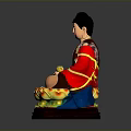 Exquisite Hand Carved Buddha Sculpture With Colorful Lotus Base And Sitting Posture