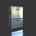Modern Stainless Steel Kitchen Appliance Cabinet With Double Doors And Wheels