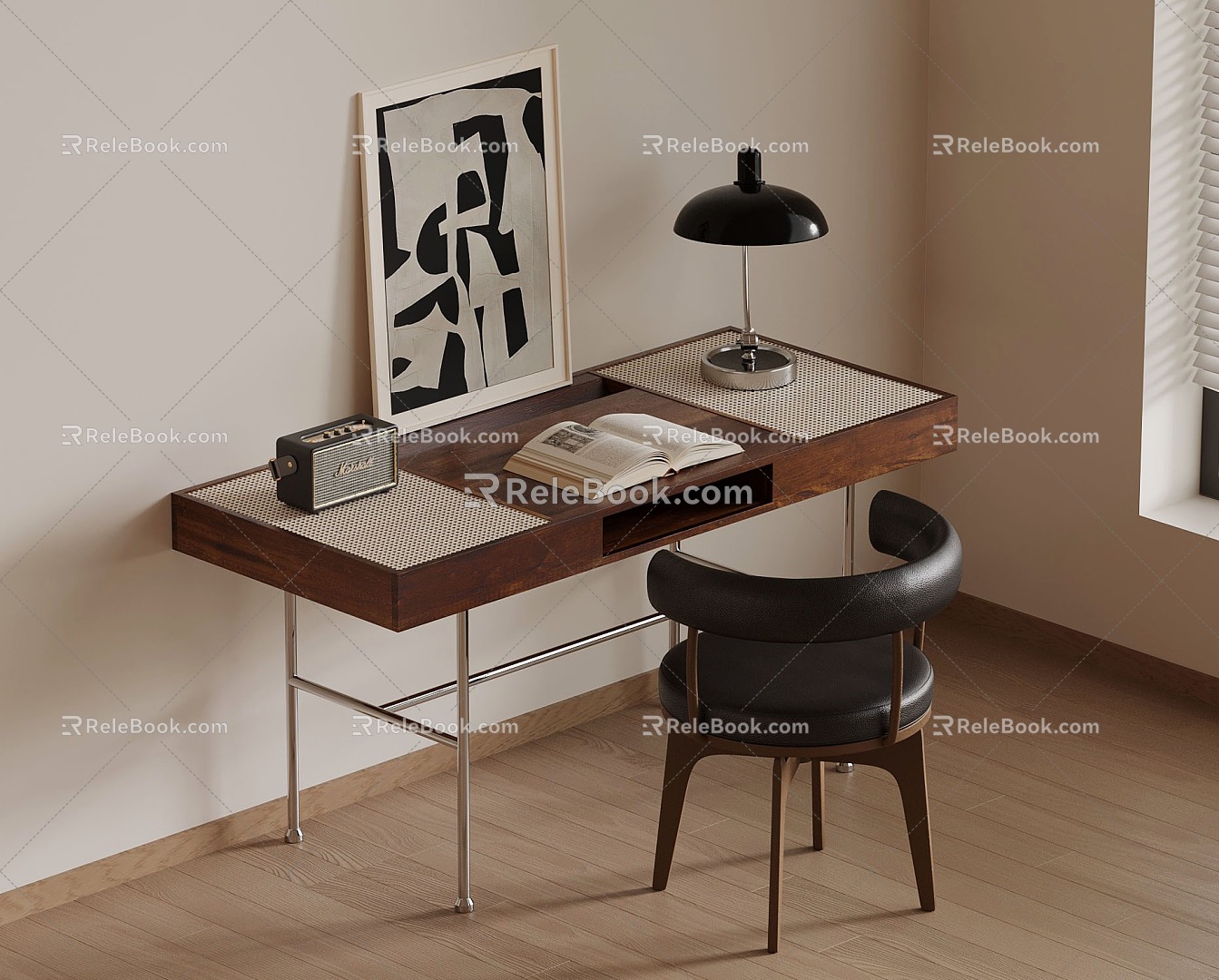 15 desk and chair ancient style desk and chair 3d model