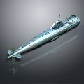 Silver Streamlined Naval Submarine As Water Transportation Vessel With Conning Tower And Smooth Hull