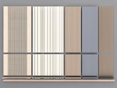 Elegant Wall Paneling Designs With Multiple Color Options And Vertical Textures 3d model