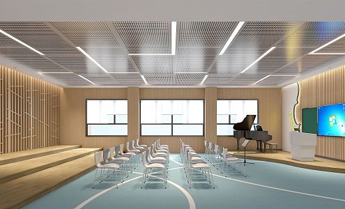 Modern Music Classroom Choir Classroom 3d model