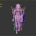 Fantasy Mage Game Movie Character With Purple Hair Pointed Ears And Ornate Robe