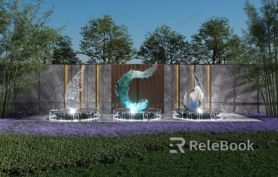 Modern City Sculpture Shaped Stainless Steel Waterscape Sculpture Landscape Wall Sculpture Sculpture model