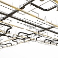 Industrial LOFT Pipe Ceiling Pipe Bare Top Air Conditioning Fire Pipe 3d model