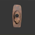 Clay Animal Sculpture Carving With Striped Design And Base Stand Open Top