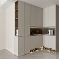 Elegant Modern White Shoe Cabinet With LED Lighting Storage And Decorative Items