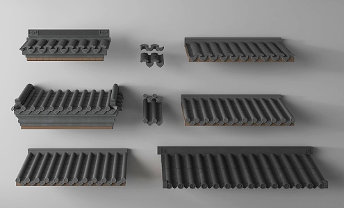 Chinese-style eaves line 3d model