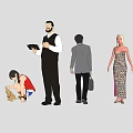 Many characters 3d model