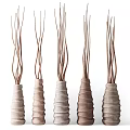 Decorative Textured Vases With Slender Brown Twigs For Home Decoration