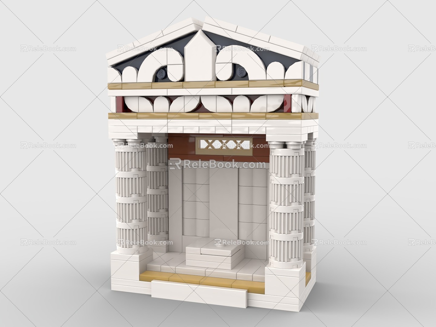 LEGO toy blocks Greek temple 3d model