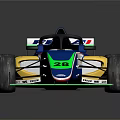 High Performance Blue And Yellow Formula Racing Car With Number 28 And FSAE KSA Logos
