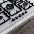 Modern Kitchen Interior With Dark Gray Cabinets White Island Black Marble Backsplash And Wine Rack