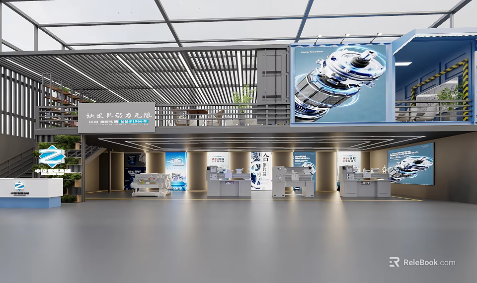 Modern Open Kitchen Interior Design With Island Counter And Appliances 3d model 
