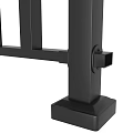 Black Metal Fence With Vertical Bars And Top Rail Structure Design