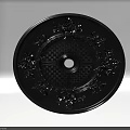 Black Carved Decorative Round Ceiling Medallion with Central Hole for Light Fixture