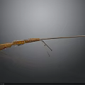 Vintage Rifle With Wooden Stock Metal Barrel And Tripod Stand Design